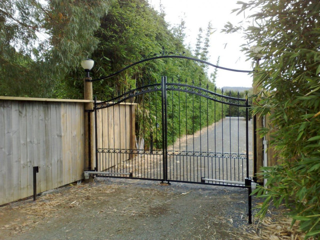 Automated swinging gates - Wrought iron design