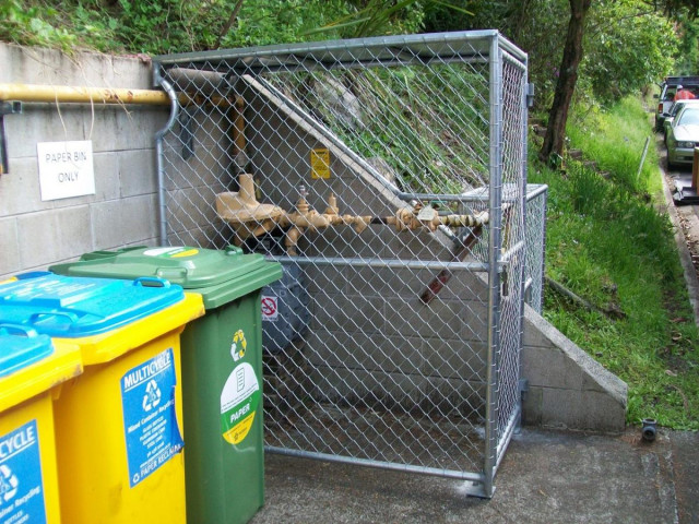 Safety cage for a gas line